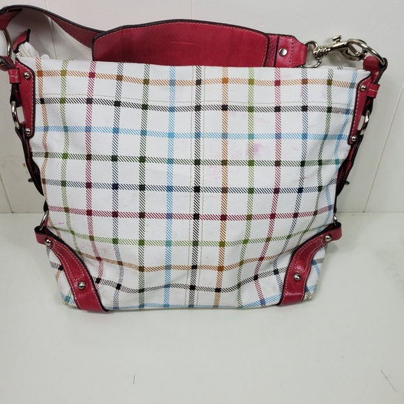 Coach pink plaid tote - Picture 8 of 13